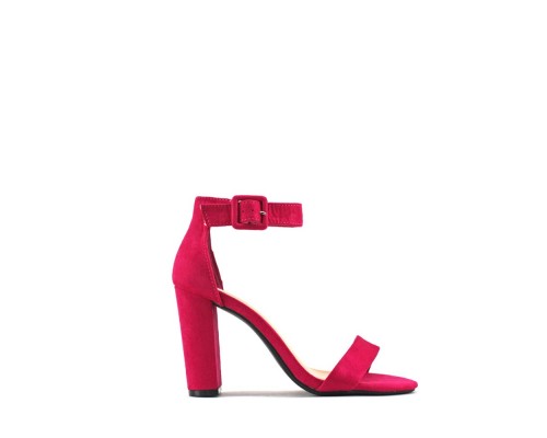 Sandalia Tacón Ancho Efecto Ante